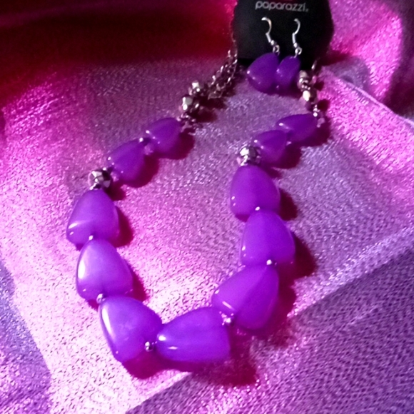 Paparazzi Purple Necklace/Earring Set - Picture 4 of 5